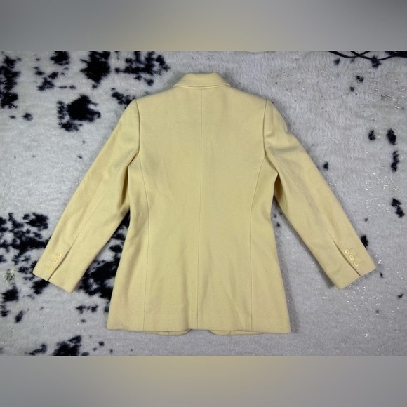 Harve Benard Women’s Vintage Yellow Button Down Wool Cashmere Blazer Size 4 - Picture 8 of 9